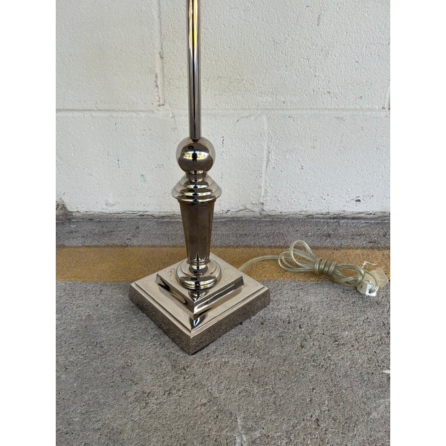 Currey & Company Currey & Co Polished Nickel Desk Lamp For Sale - Image 4 of 4