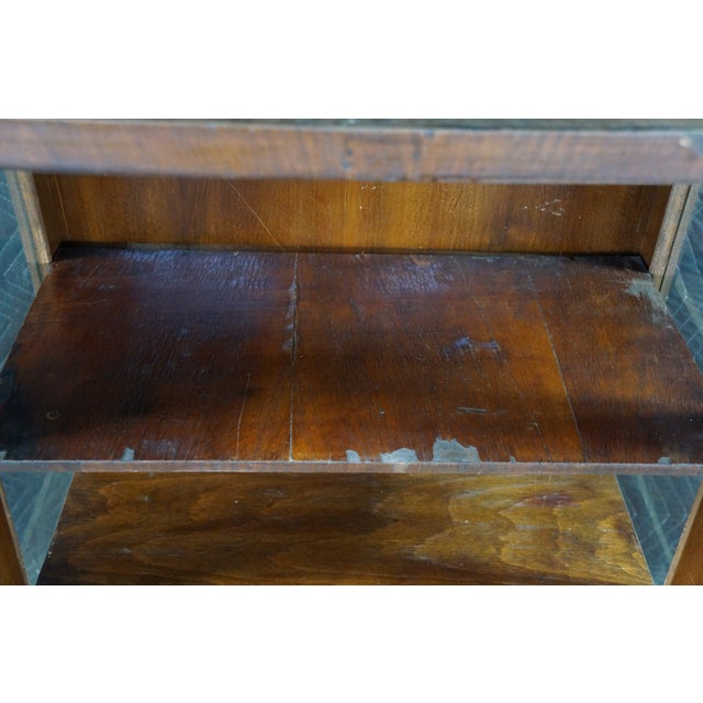 Antique Art Deco Mahogany Curio Cabinet Bookcase Console 42" For Sale - Image 10 of 18