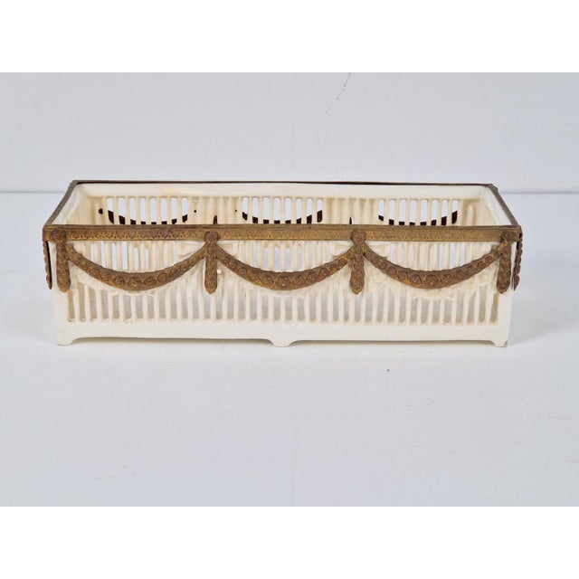 Antique Napoleon III Porcelain Planter with Gilt Bronze Mounts by Max Roesler Rodach, 1920s For Sale - Image 3 of 9