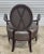 Brown Late 20th Century Oval X-Back Arm Chair Barbara Barry for Baker Furniture Brown Leather Fabric For Sale - Image 8 of 10