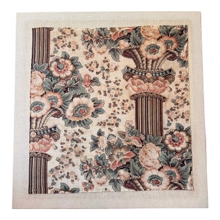Antique English Fabric Mounted on Linen Canvas-Art For Sale