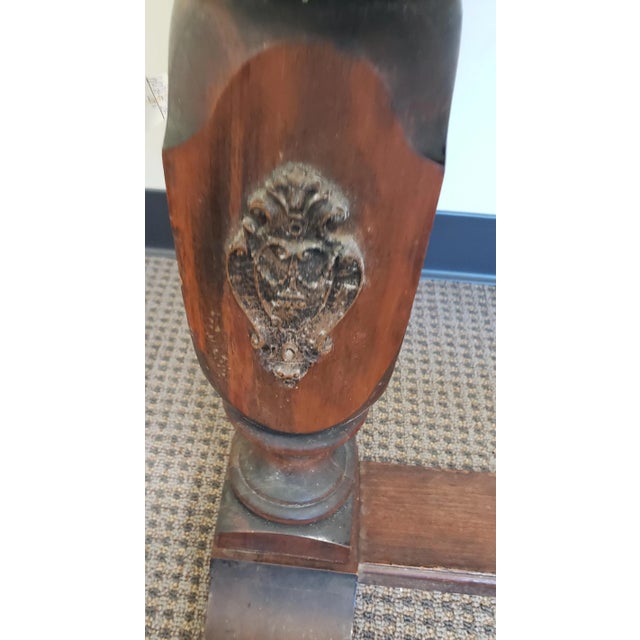 Wood 19th Century Baroque Style Walnut Trestle Base Library Table For Sale - Image 7 of 10