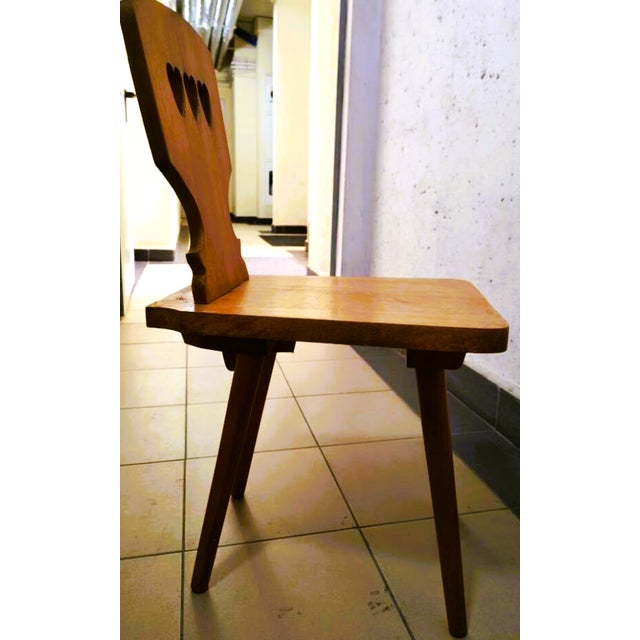 Folk Art Pine Wood Chairs, 1970s, Set of 3 For Sale - Image 3 of 15