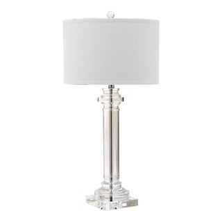 30-Inch H Crystal Column Table Lamp - Clear For Sale