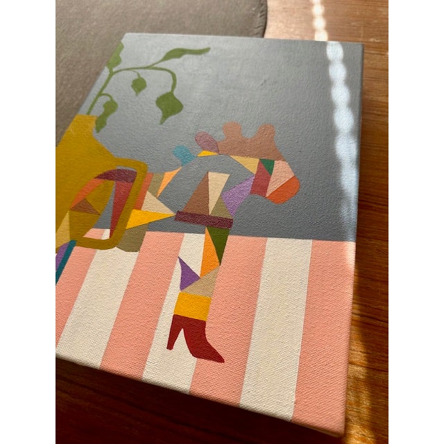 Contemporary One of a Kind Small Artwork by Artist Natalie Gonzalez "Mis Tacones Rojos" For Sale - Image 3 of 5