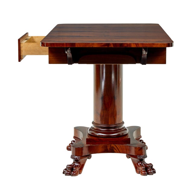 Early 20th century scandinavian empire revival sofa table circa 1900. Fine quality Swedish sofa table made in mahogany....