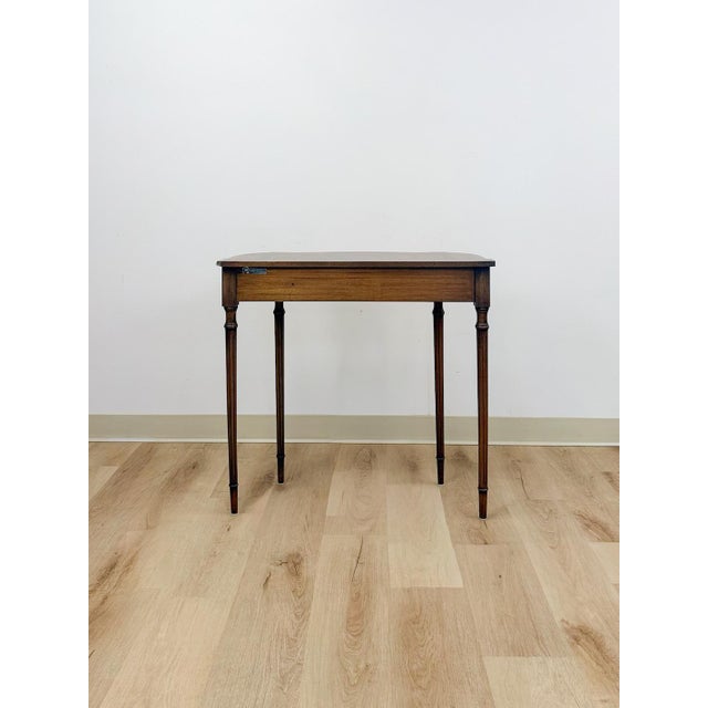 Wood Antiqued Jaycee Furniture English Mahogany Wood Entry Table Sussex Handmade For Sale - Image 7 of 9