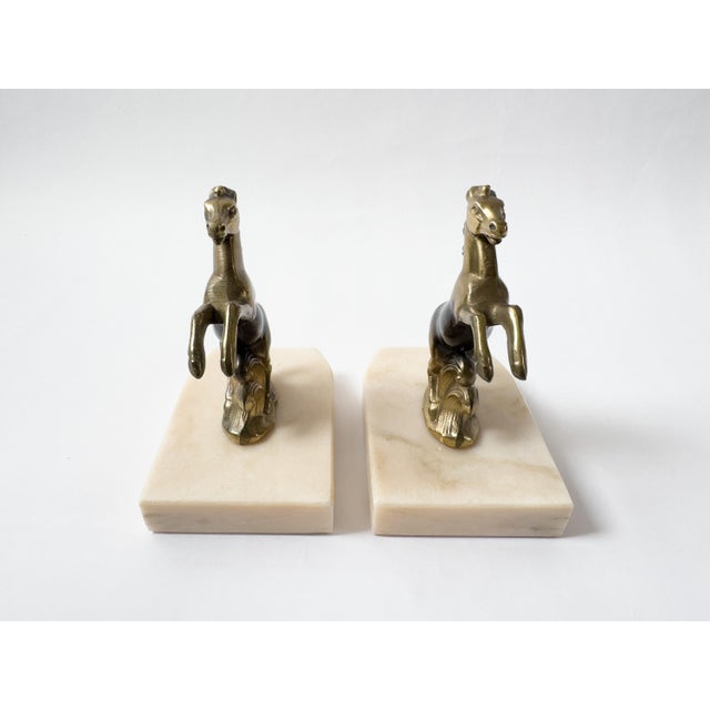 Art Deco Pair of French Art Deco Rearing Horse Bookends, Signed Tedd, C. 1930 For Sale - Image 3 of 18