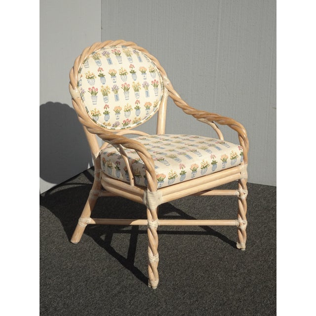 Set of Four Vintage French Country McGuire Bamboo Twist Dining Room