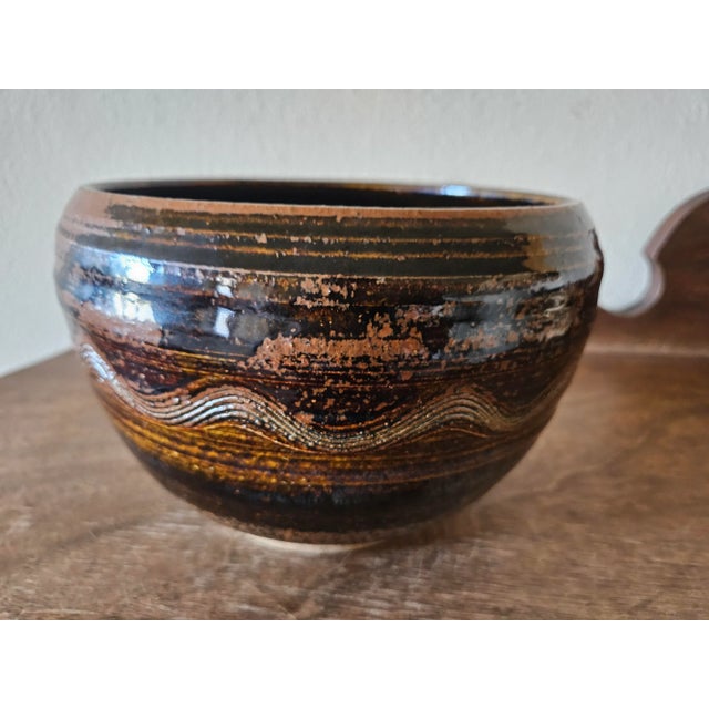 Late 20th Century Rustic Studio Pottery Bowl For Sale - Image 4 of 12