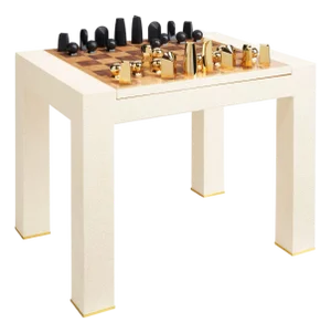AERIN Faux Shagreen Chess Side Table, Cream