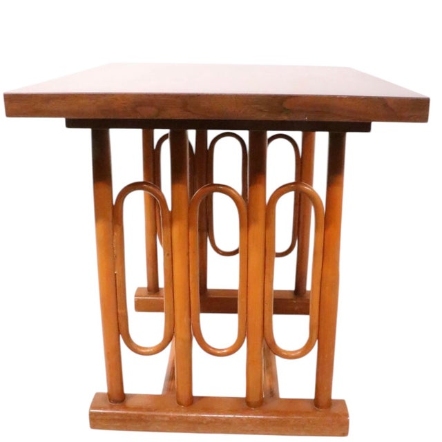 Brown Mid 20th Century Stylish Mid Century Bamboo Side End Table For Sale - Image 8 of 9