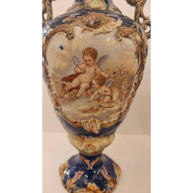 Pair of Mid 20th Century English Pottery Urns For Sale - Image 4 of 7