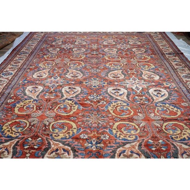 Fine Antique Persian Sultanabad Mahal Rug 10'3'' X 16'10'' For Sale - Image 9 of 11