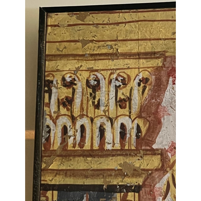 Large Neoclassical Pompeian Style Six Panel Folding Screen With Trompe L’Oeil Interior Scene For Sale - Image 12 of 12