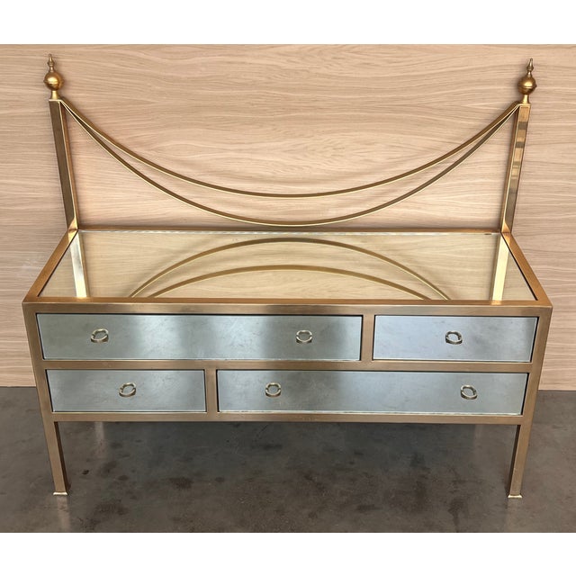 Midcentury Italian Bronze and Glass Chest of Drawers For Sale - Image 4 of 7