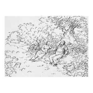 Harold Hope Read English Garden Scene Drawing