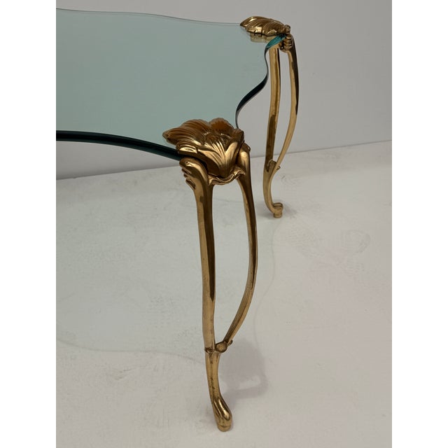 Brass 1970s Brass and Glass Coffee Table Manner of Maison Jansen For Sale - Image 8 of 12