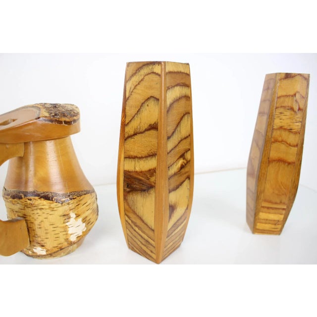 Brown Czechoslovakian Wooden Handmade Items, 1950s, Set of 5 For Sale - Image 8 of 12