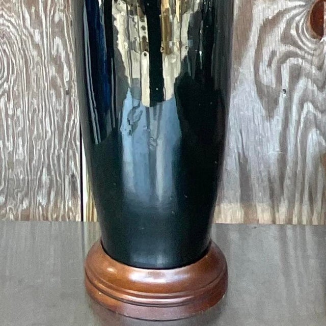Vintage Boho Glazed Ceramic Tall Ming Vase For Sale - Image 12 of 13