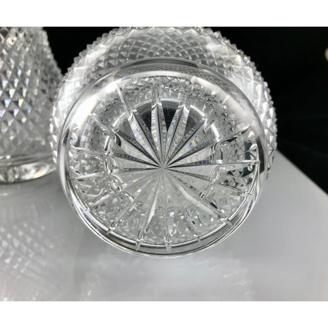 Transparent Pair of Antique Pineapple Cut Crystal Vases For Sale - Image 8 of 9