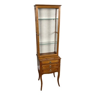 18th Century French Provincial Petite Display Cabinet on Chest For Sale