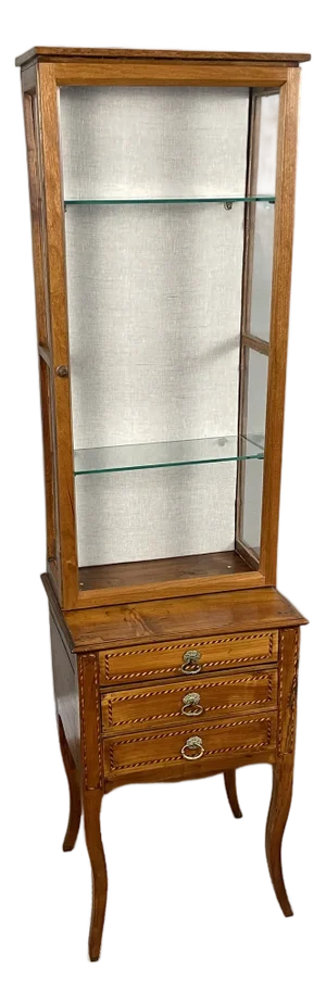 18th Century French Provincial Petite Display Cabinet on Chest