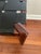 Attributed Edmond J Spence Midcentury MCM Teak and Leather Stool Ottoman For Sale In New York - Image 6 of 10