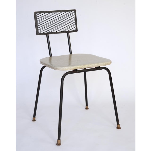 1950s Mid Century Modern Loroman Metal Desk & Chair Set 2 Pieces