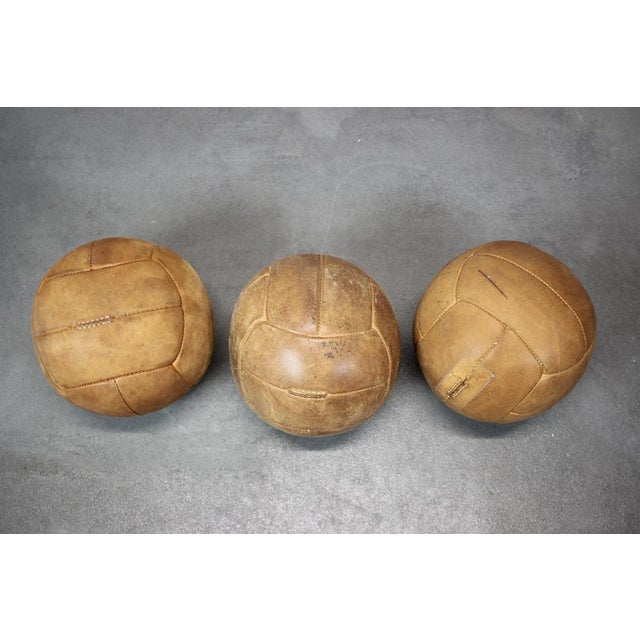 Original vintage heavy leather training ball . The ball is made of in Czechoslovakia in the 1930s. Shows signs of use.