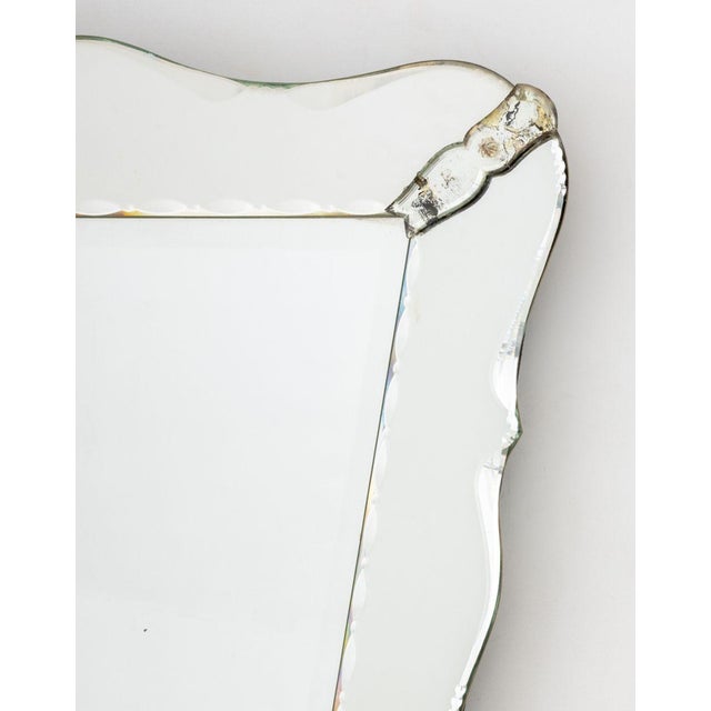 Vintage Venetian Style Framed Beveled Glass Mirror For Sale - Image 4 of 8