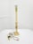 Metal Vintage 1990s Gold Brass Lion Motif Candle Stick Lamp For Sale - Image 7 of 10