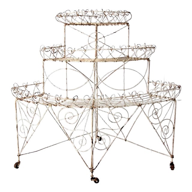 Victorian Wire Plant Stand For Sale
