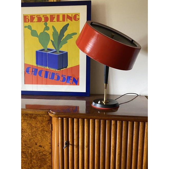 Mid-Century Red Table Lamp by Oscar Torlasco for Lumi, Italy, 1950s For Sale - Image 13 of 18