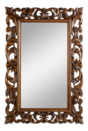 Floral Carved Traditional Accent Mirror