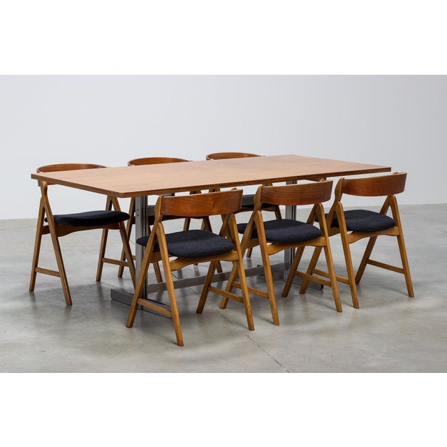 Model 71 Dining Chairs in Teak by Henning Kjærnulf, 1960s, Set of 6 For Sale - Image 6 of 12