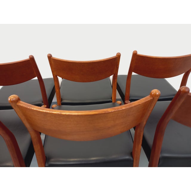 Vintage Scandinavian Dining Chairs in Teak and Skai by Fristho Franeker, 1960s, Set of 6 For Sale - Image 15 of 18
