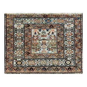 Antique Bakhtiari Rare Rug, the Prince and His Bird Guards