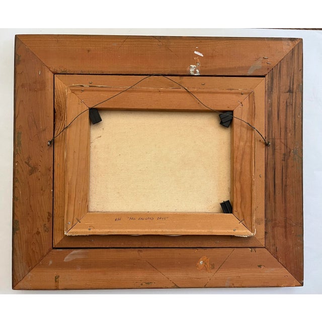 Vintage "New England Days" Framed Oil on Canvas Painting by Robert Franke For Sale - Image 11 of 12