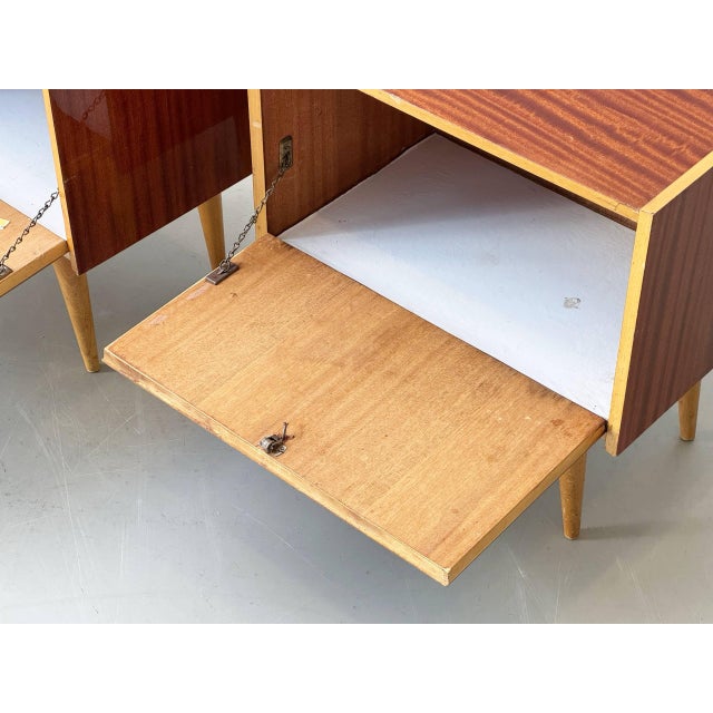 Mid-Century Modern Bedside Table with Drop-Down Door, 1950s For Sale - Image 15 of 17