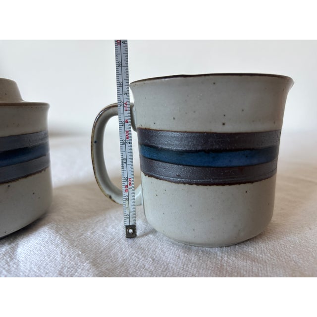 Greige 1970s Otagiri Horizon Stoneware Creamer and Sugar Bowl Set- 2 Pieces For Sale - Image 8 of 8