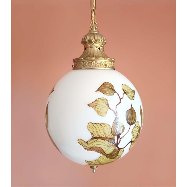 1920s Large Art Nouveau Globe Pendant Light, 1920s For Sale - Image 5 of 10