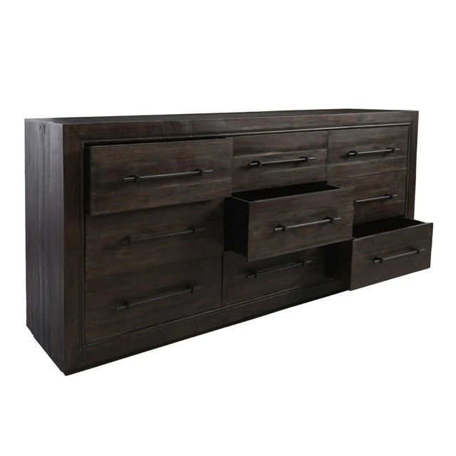 Modern Espresso Nine Drawer Dresser | Chairish