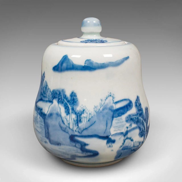 Early 20th Century Small Antique Chaire Pot, Oriental, Ceramic Tea Caddy, Canister, Victorian, 1900 For Sale - Image 5 of 9