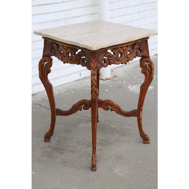 Mid 20th Century W & Z Rococo Style Marble Side Table For Sale - Image 4 of 12