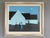 MOONLIT SOLHOUETTES Size: 20.1 x 23.2 inches (including frame) Oil on canvas An introspective mid-century modernist...