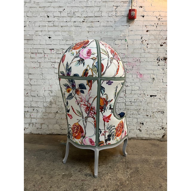 Mid 20th Century French Louis XV Style Hooded Porters Chair - Balloon Chair For Sale - Image 10 of 12