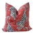 Red and Navy Embroidered Bengal Tiger Pillow For Sale