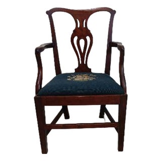 1960s Chippendale Style Mahogany Armchair For Sale