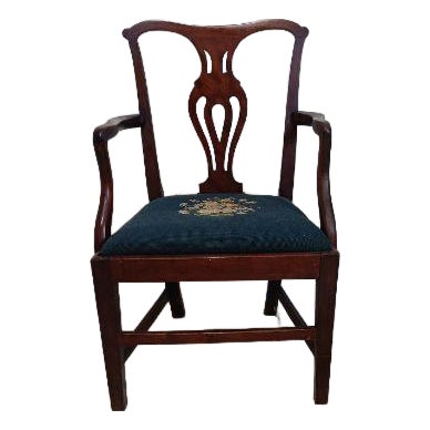 1960s Chippendale Style Mahogany Armchair For Sale